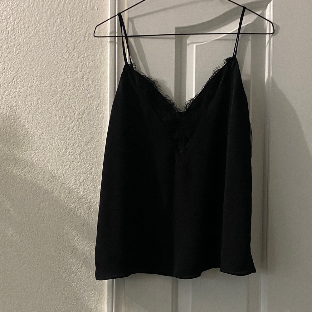 Socialite Elegant Black Lace Trim Camisole